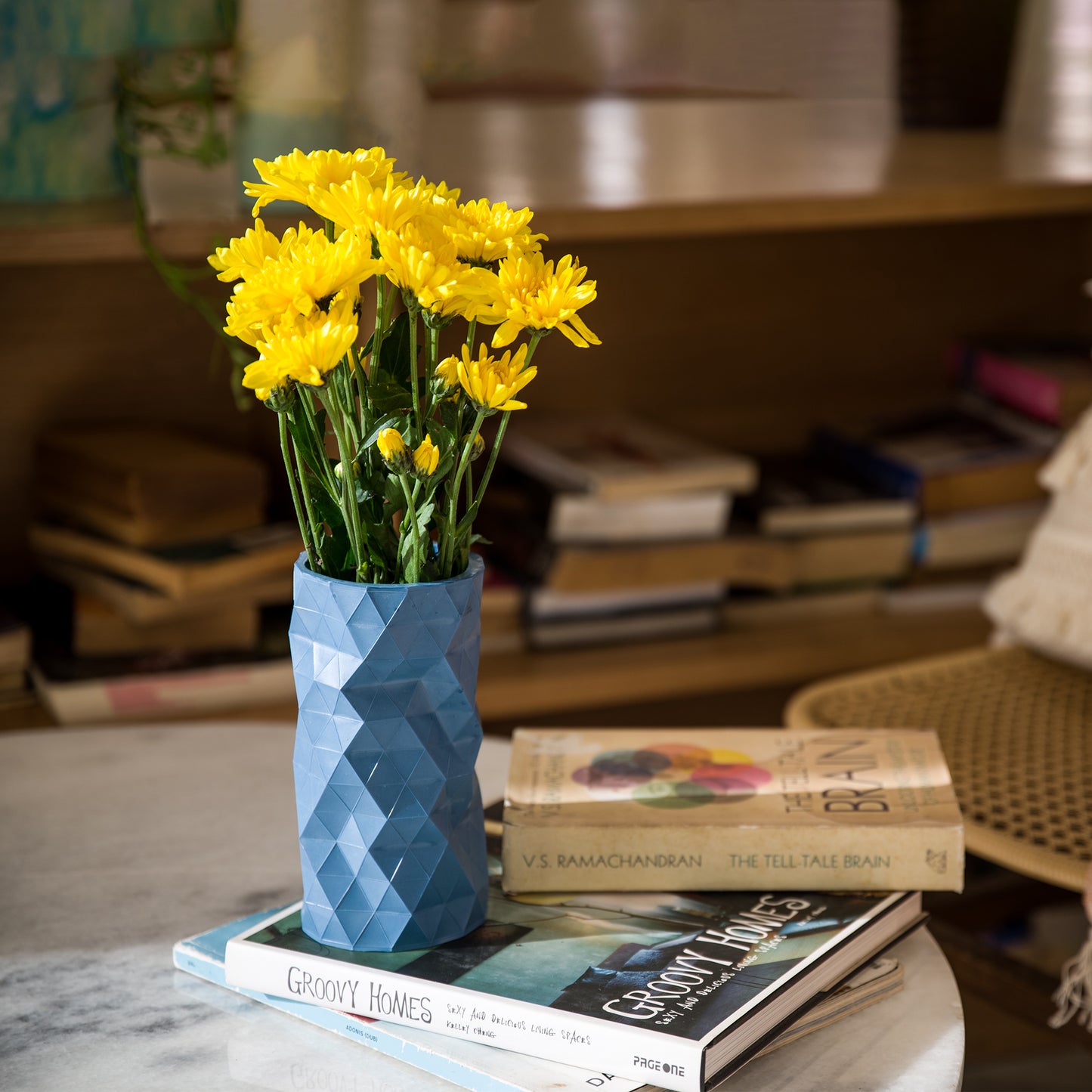 Faceted Vase- Blue